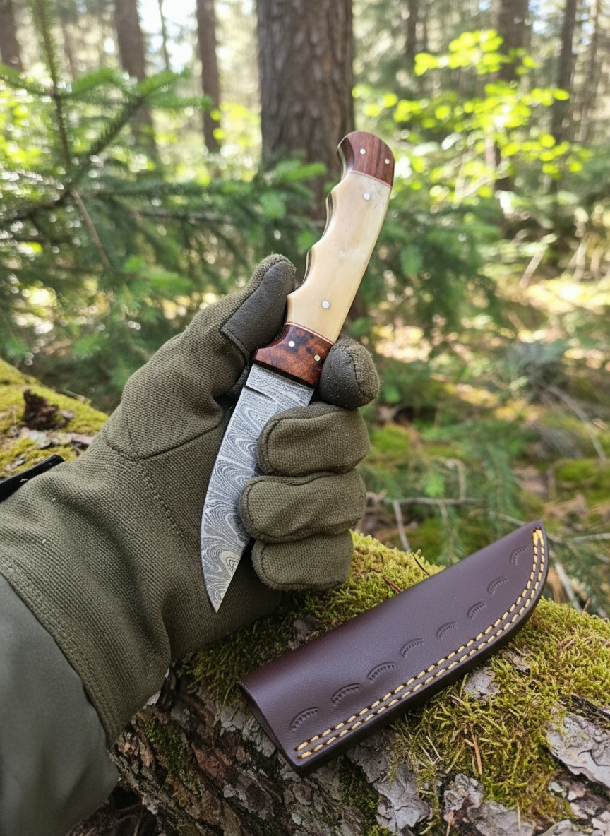 Damaskovy nôž v ruke P120 mk